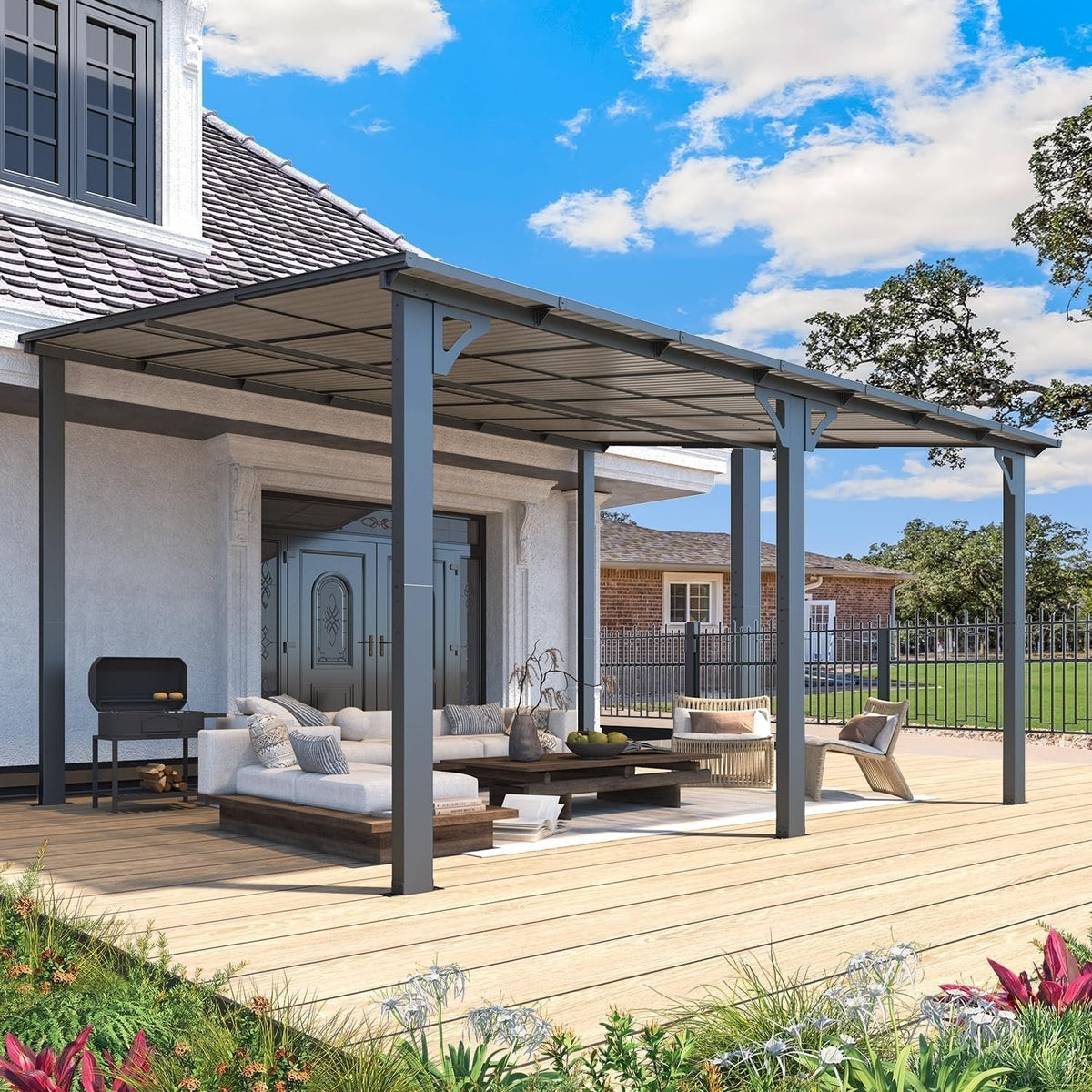 Aecojoy 14×12 ft Aluminum Pergola with Canopy